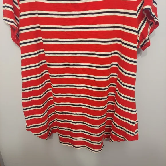 Maurices striped 2x criss-cross v neckline nautical colors plus size top - Picture 9 of 10